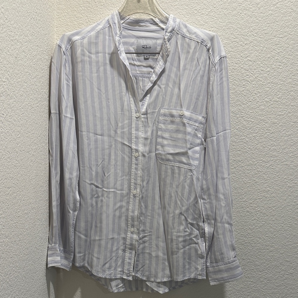 Rails Women's White Striped Button Down Shirt